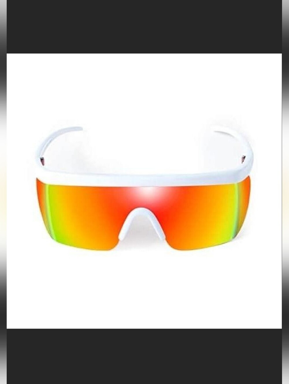 White Frame Miami Ice  with Red-Orange Mirrored Sunglasses Unisex